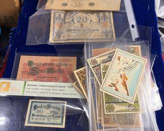 Collection of pre-and post war world war German currency