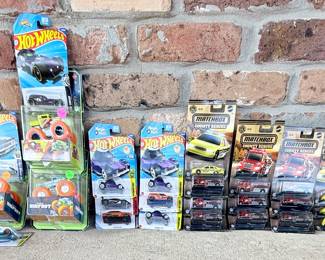 Collection of hot wheels and matchbox cars