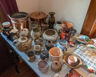 pottery, copper pots