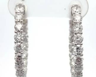 3 Carat Diamond Inside-Out Hoop Earrings