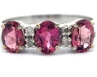 Oval Pink Sapphire & Diamond Ring