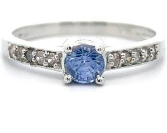 Natural Blue Spinel & Natural Diamond Ring