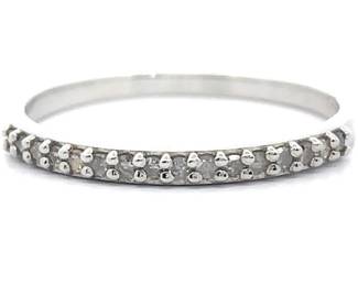 Natural Diamond Semi-Eternity Slim Stacking Ring
