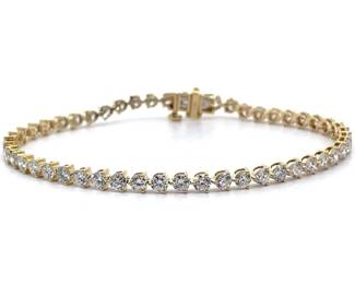 Sparkling 5 Carat Diamond Tennis Bracelet in 14k Yellow Gold
