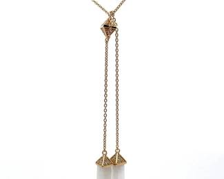 NEW! Crystal & CZ Accent Fringe Chandelier Bolo Necklace