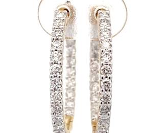 1 Carat Diamond Inside-Out Hoop Earrings