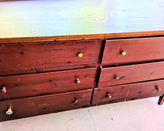 Vintage Dresser with Hand painted Design
