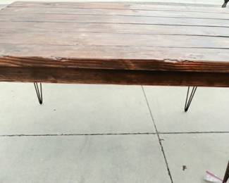 Rustic Table Top with Metal Legs