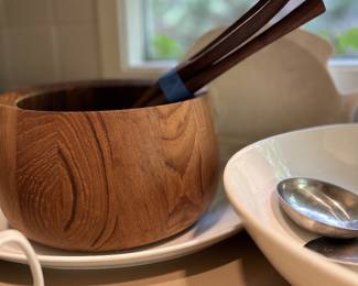 Dansk teak salad bowl and serving
