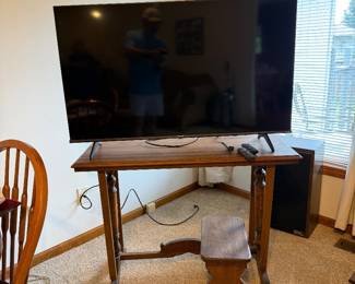 tv and fantastic table, stool