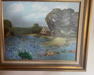 Mary Alice Cerreau Bluebonnet Oil Painting