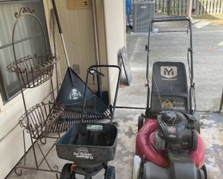 Briggs’s and Starattion 21”, Weed Eater,Spreader, Iron Plant Stand