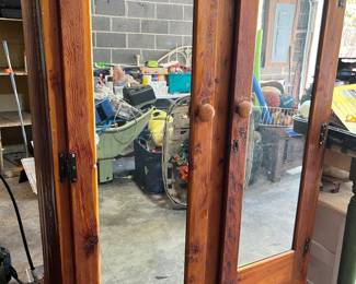 Antique Wardrobe with Mirrored Doors
