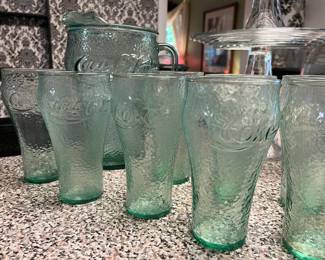 Vintage Coca-Cola Set of 8 Glasses/1 Pitcher