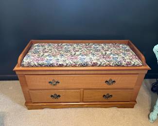 Small Cedar Chest with Upholstered Pillow Top