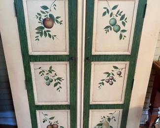 Hand Painted Wooden Storage Cabinet