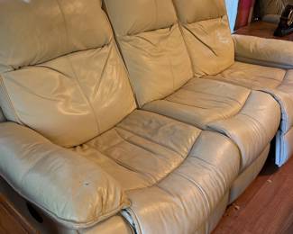 Motorized Leather Sofa with Recliner