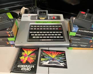 Vintage Computer Gaming System with Games