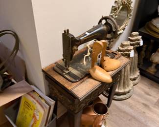 Sewing machine, shoe mold, music items