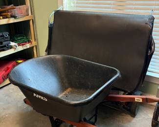 wheelbarrow, leaf sweeper