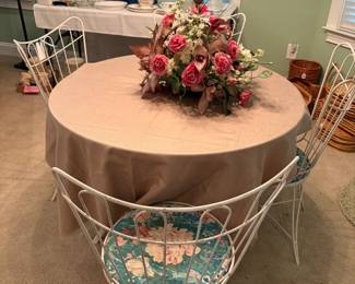 vintage patio set, floral