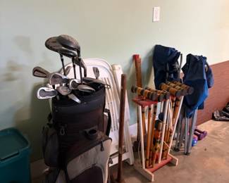 golf clubs, croquet, misc.