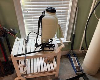 sprayer, cart, floor jack