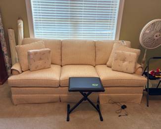 nice sofa, folding seat, fan, stepstool