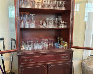 Mahogany China Hutch with Glass Doors - Solid wood, elegant display cabinet (FURNITURE - PRICED SEPARATELY, not included in $5 and below)