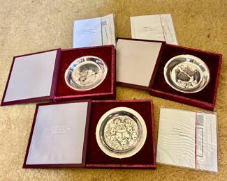 Sterling Silver Norman Rockwell plates