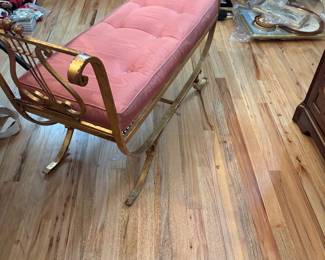Antique gold gilded bedroom bench