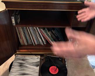 Vintage records and turntable