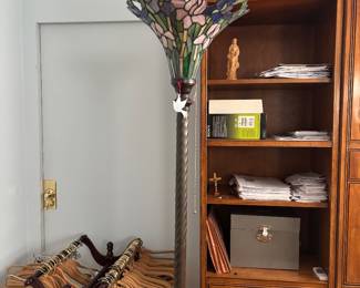 Vintage stained glass floor lamp