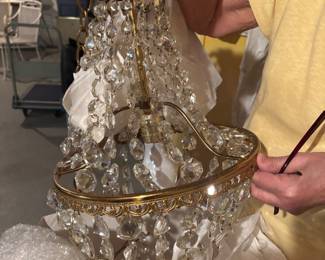 Antique crystal chandelier