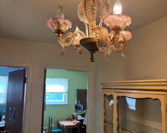 Vintage Murano glass chandelier (missing and inner arm)