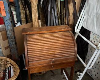 vintage mini kids oak roll top desk