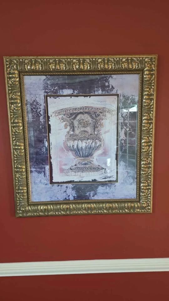 105 Pair of Framed Classical Urn Art Prints