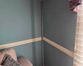 77  Two Textured Torchiere Floor Lamp