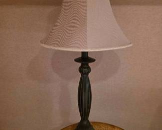 93  Traditional Bronze Table Lamp with Fabric Shade