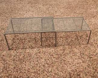 169  Gray metal mesh storage shelf