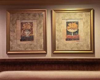 89  Set of 2 Framed Floral Art Prints