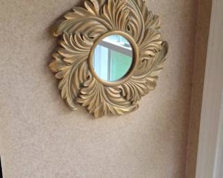 66  Pair of Gold Acanthus Leaf Wall Mirrors