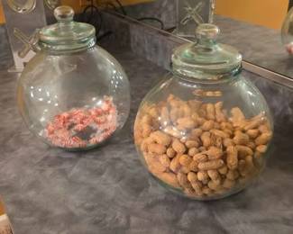 12  Set of 2 Glass Apothecary Jars with Lids