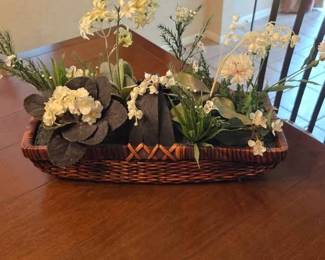 17  Artificial Floral Arrangement in Woven Basket
