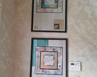 97  Set of 2 Framed Abstract Wall Art