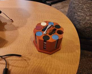 35  Wooden Octagonal Poker Chip Holder