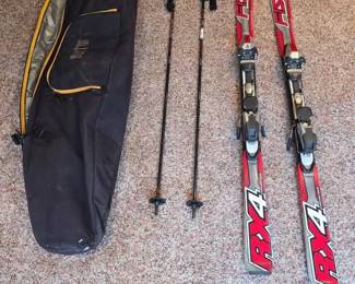 116  Fischer RX4 Skis with Poles and Burton Bag