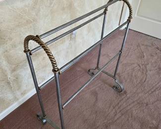 85  Wrought Iron Quilt Rack with Rope Detail
