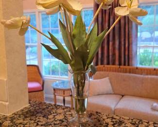 61  Glass Vase with Artificial Tulips