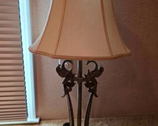 95  Ornate BronzeFinished Table Lamp with Bell Shade
